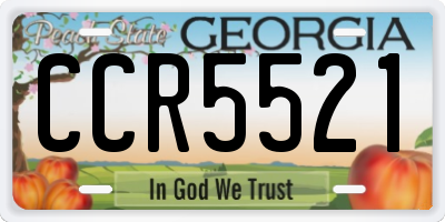 GA license plate CCR5521