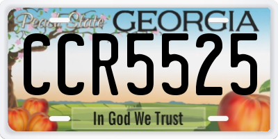 GA license plate CCR5525