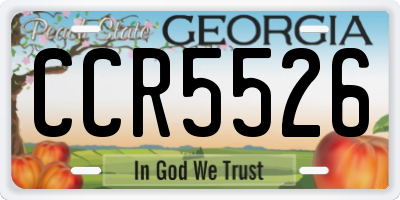 GA license plate CCR5526