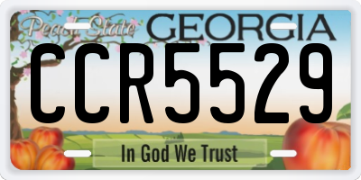 GA license plate CCR5529