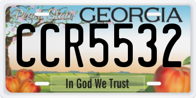 GA license plate CCR5532