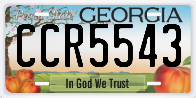 GA license plate CCR5543