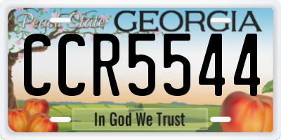 GA license plate CCR5544