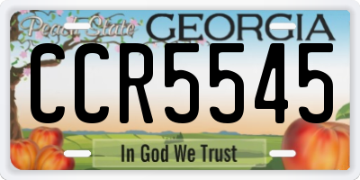 GA license plate CCR5545