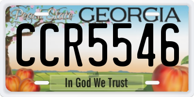 GA license plate CCR5546