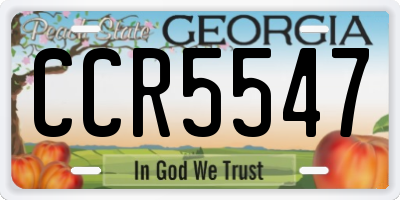 GA license plate CCR5547