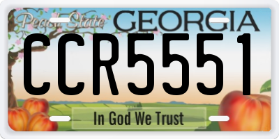 GA license plate CCR5551