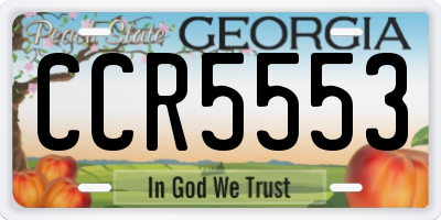 GA license plate CCR5553