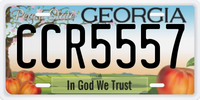 GA license plate CCR5557