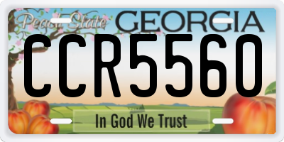 GA license plate CCR5560