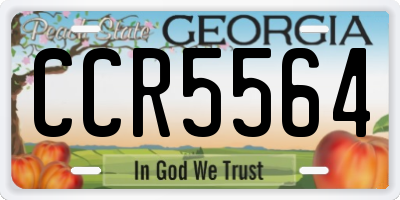 GA license plate CCR5564