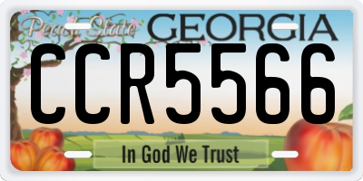 GA license plate CCR5566