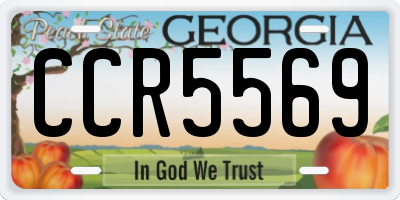 GA license plate CCR5569
