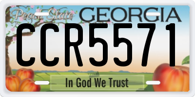 GA license plate CCR5571