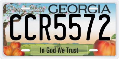 GA license plate CCR5572