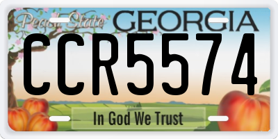 GA license plate CCR5574