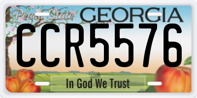 GA license plate CCR5576