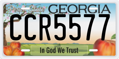 GA license plate CCR5577