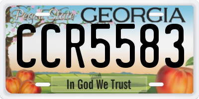 GA license plate CCR5583