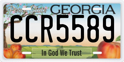GA license plate CCR5589
