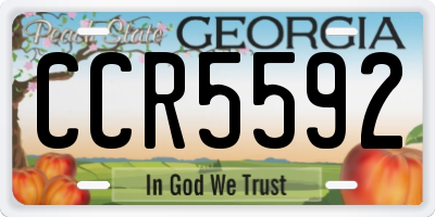 GA license plate CCR5592