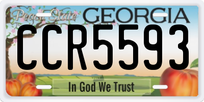 GA license plate CCR5593