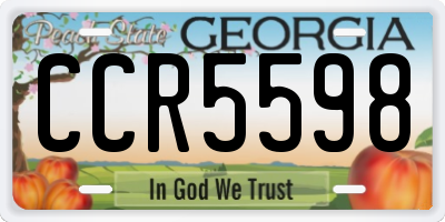 GA license plate CCR5598