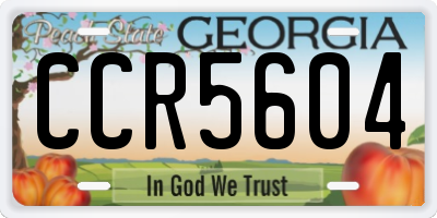 GA license plate CCR5604