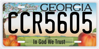 GA license plate CCR5605