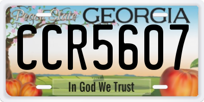 GA license plate CCR5607
