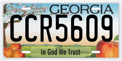 GA license plate CCR5609