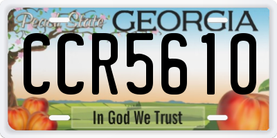 GA license plate CCR5610