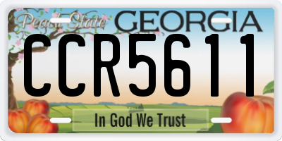 GA license plate CCR5611