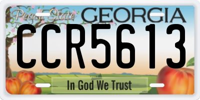 GA license plate CCR5613