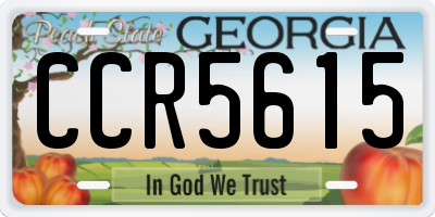 GA license plate CCR5615