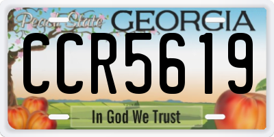 GA license plate CCR5619