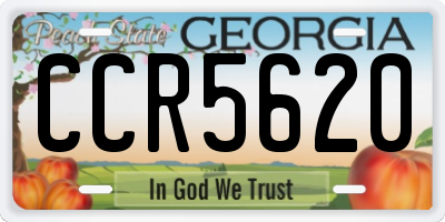 GA license plate CCR5620