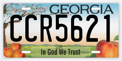 GA license plate CCR5621