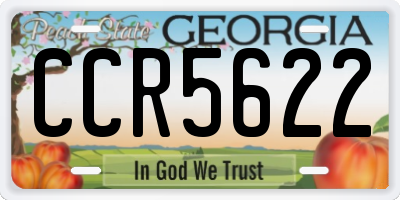 GA license plate CCR5622