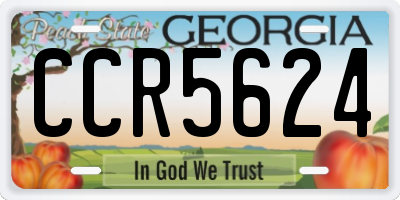 GA license plate CCR5624