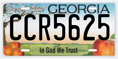 GA license plate CCR5625