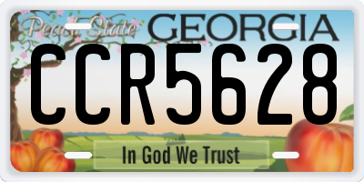 GA license plate CCR5628