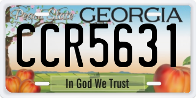 GA license plate CCR5631