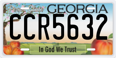 GA license plate CCR5632