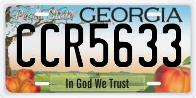 GA license plate CCR5633