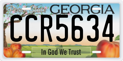 GA license plate CCR5634