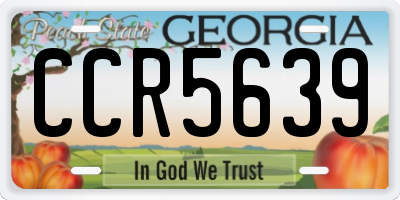 GA license plate CCR5639