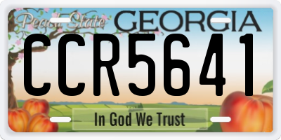 GA license plate CCR5641