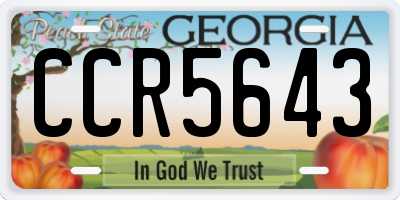 GA license plate CCR5643