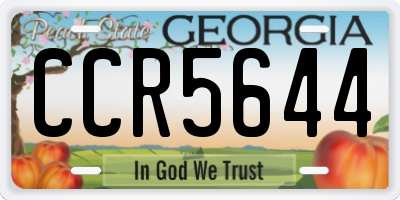 GA license plate CCR5644